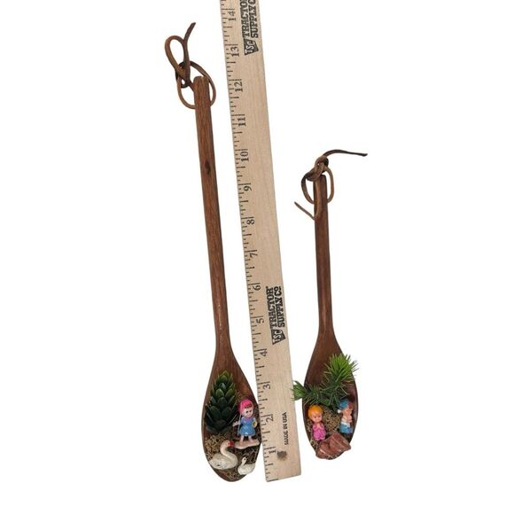 6 Vintage Wooden Decorative Spoons Kitschy Sports Children Hanging Unique - Picture 9 of 9